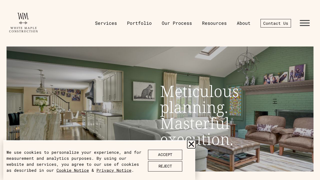 White Maple Construction website homepage