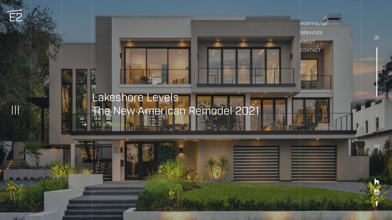 E2 Homes website homepage