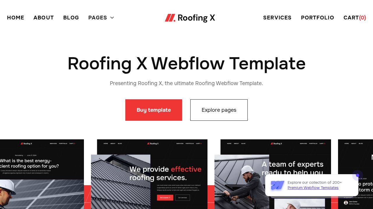 Roofing X website homepage